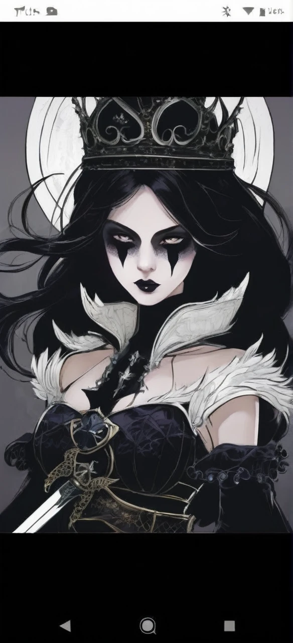 "Girl with sword and dark style queen of the night