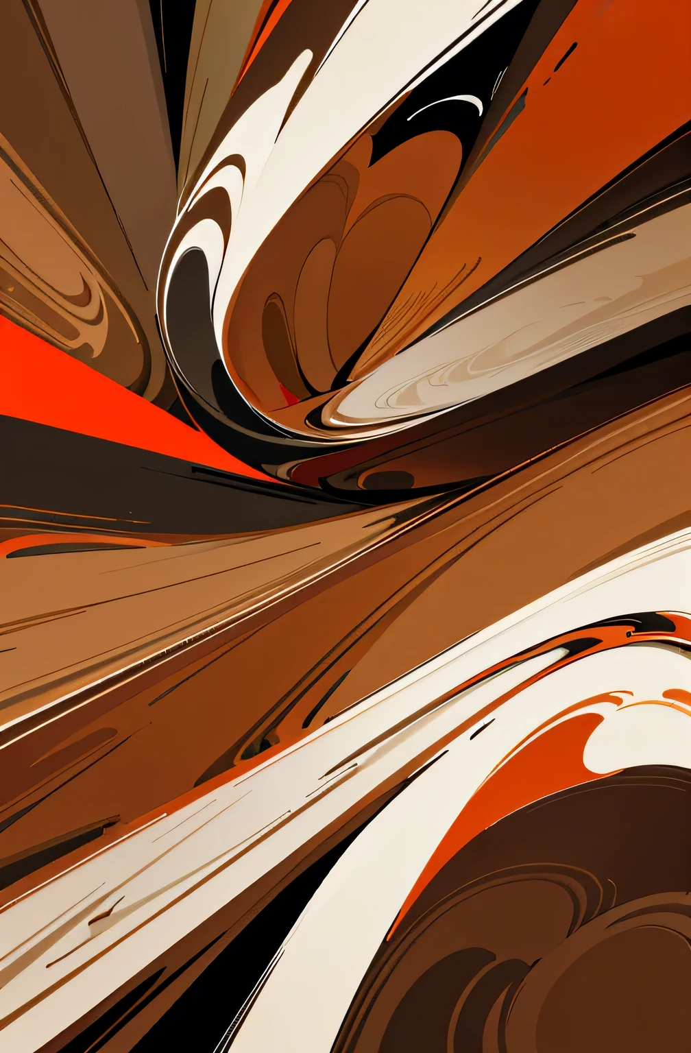 An abstract pattern in burnt sienna and brown,
A masterpiece of vector graphics,
Best quality and high resolution guaranteed,
Strong red lines merge,
A fascinating work of art, devoured.
