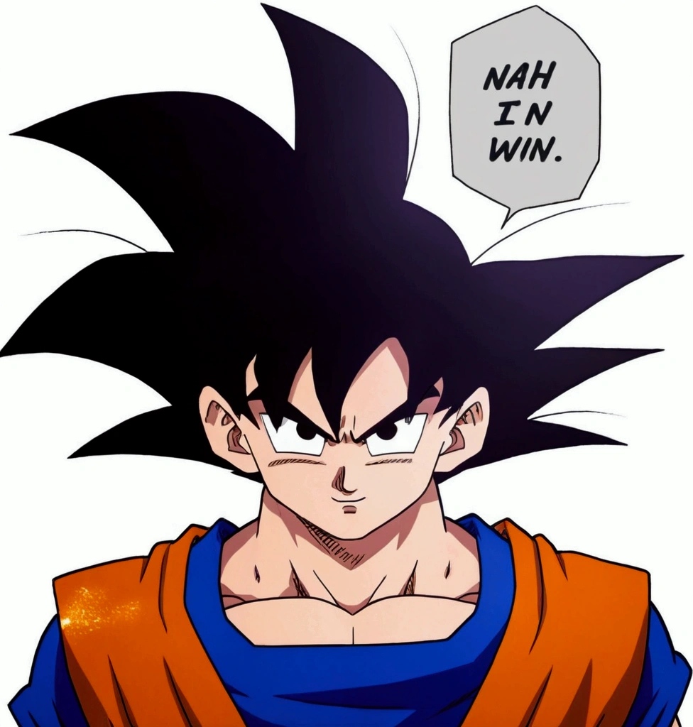 Goku transforming into a super saiyan