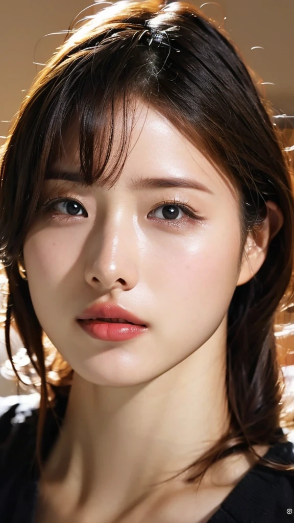 (masterpiece),(Highest quality:1.2),(Very detailed:1.2),(High resolution),(Photorealistic Stick),(RAW Photos),8K,Backlight,(Depth of written boundary),(Sleek lighting:1.2),Close-up of a naked woman,Soft portrait shots,Beautiful Japanese Women,Gorgeous face portrait,(Eye light,Sharp pupils,Detailed eye drawing,)Very beautiful face,(Detailed skin texture:1.3),Beautiful portrait,A lovely and delicate face,Beautiful young Japanese woman,Look this way,front,(POV shot),(sleepy),(orgasm)