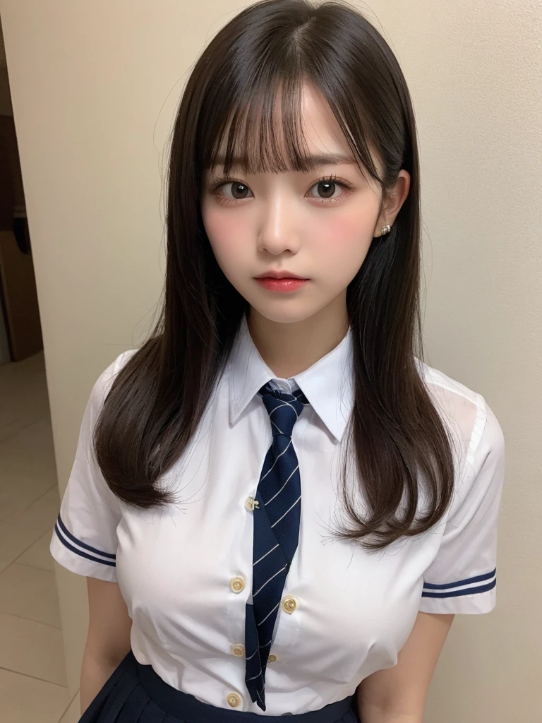 One girl, Small breasts,uniform