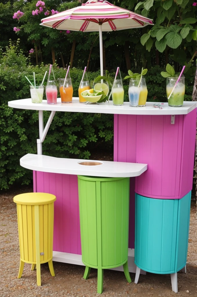 Mojito stand with pretty colors 
