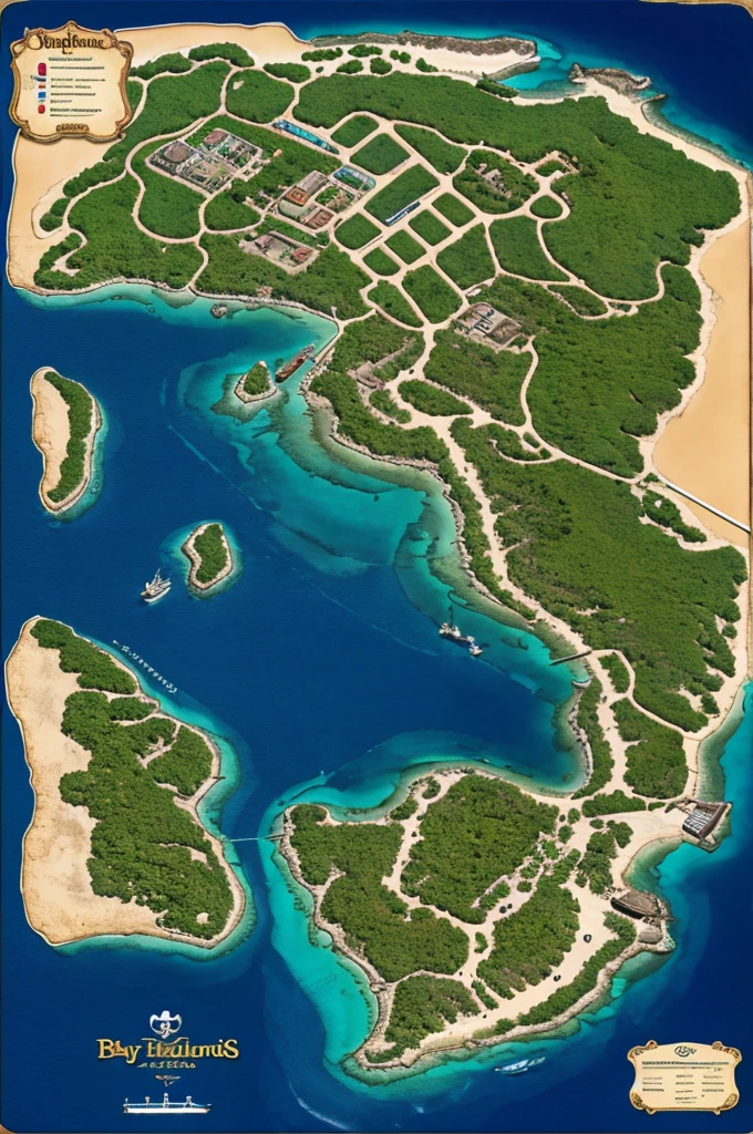Create pirate map of Bay Islands Honduras