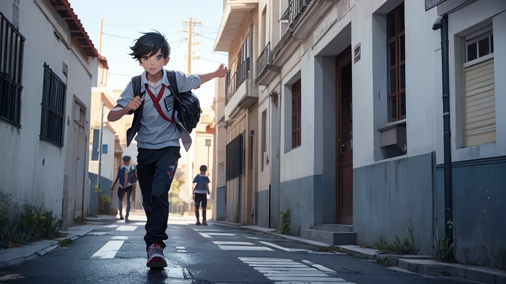 boy escaping from school, School, rebellious boy, portada de boy escaping from school