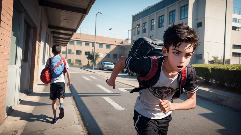 boy escaping from school, School, rebellious boy, portada de boy escaping from school