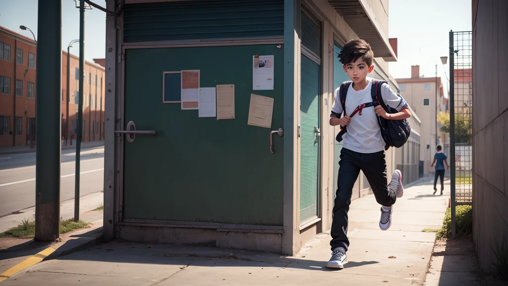 boy escaping from school, School, rebellious boy, portada de boy escaping from school
