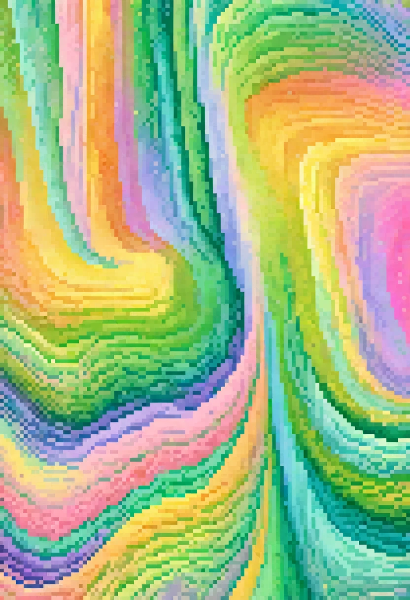 An abstract pattern in pastel rainbow colors. A masterpiece of vector graphics,
Best quality and high resolution guaranteed,
Strong green rectangles merge,
A fascinating work of art, devoured, square 