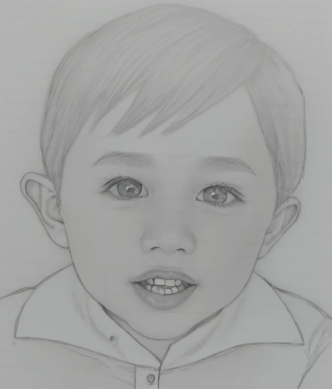 Realistic color photography style、Smiling emphasizes nasolabial folds. Make the chin a little thinner and accentuate the nasolabial folds.、I want it to look more like a color photograph...............。3 year old boy, Xu々To、Clearly visible、鼻から口Toかけての深いほうれい線を強調します、Generate left and right dimples、Show me your beautiful smile.。Make your eyes look cute with double eyelids.
