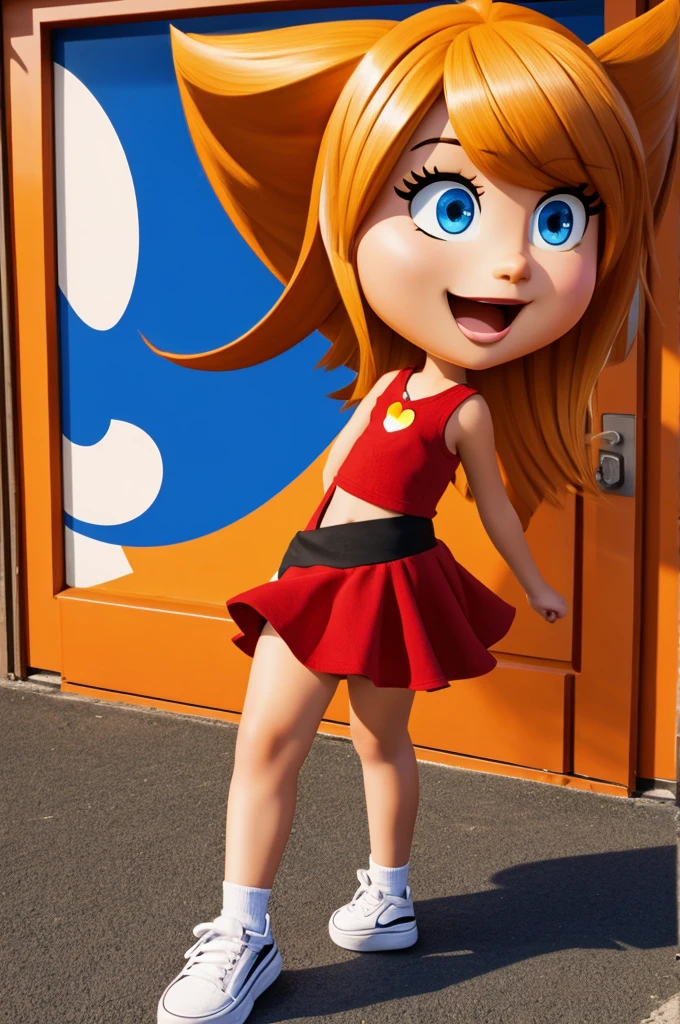 A cartoon girl