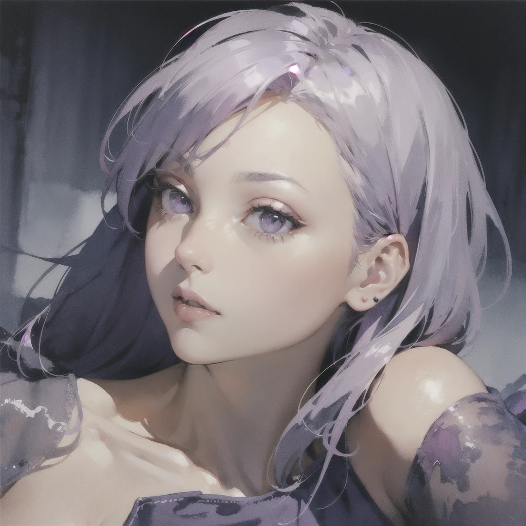 Deep subliminal, Surrealism, in watercolor style, Photorealism, discreet ruby and lilac shades, look from bottom to top
