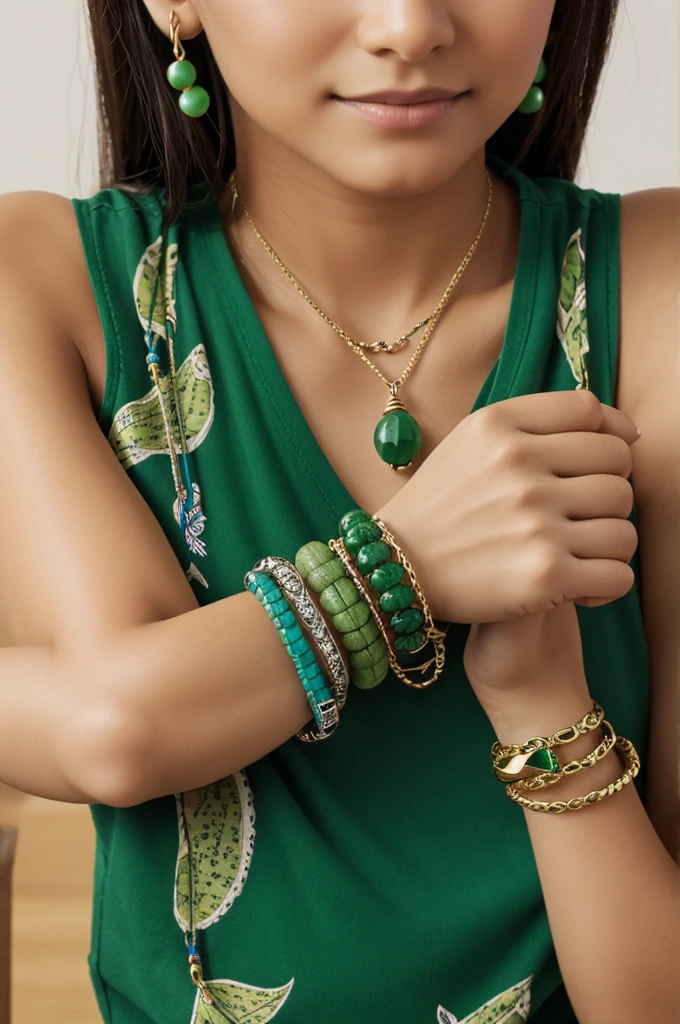 Create a bracelet with a green crocodile