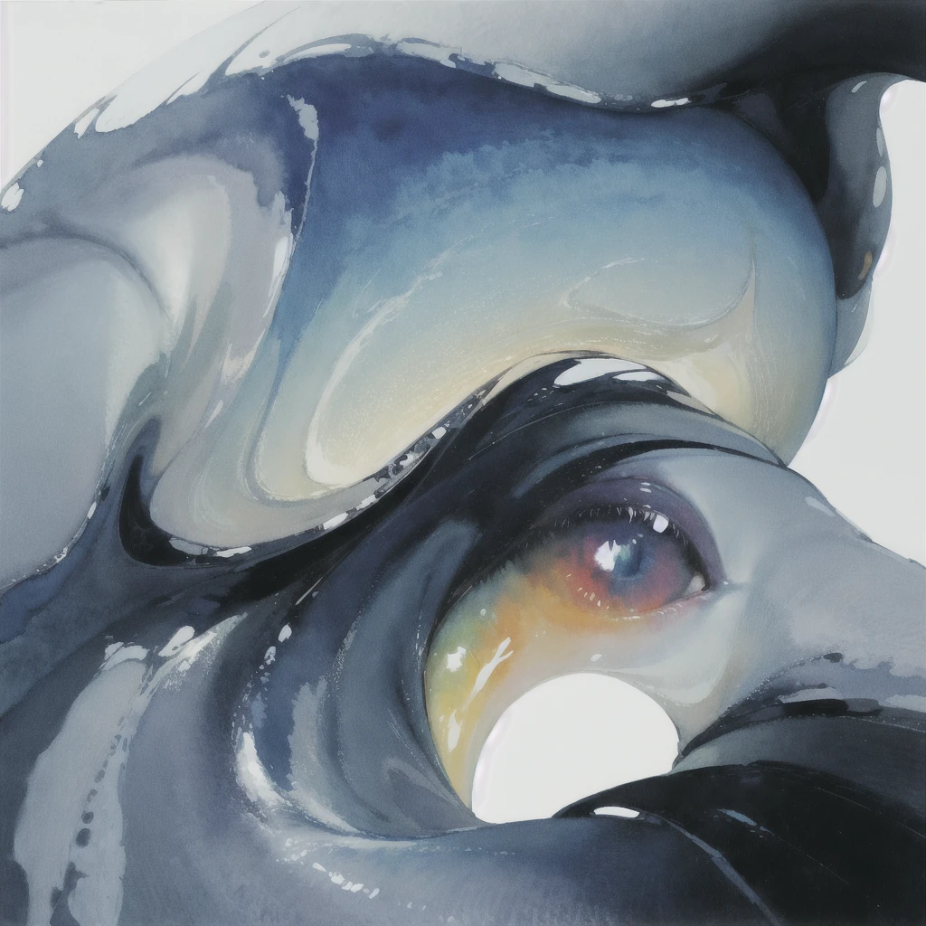 Deep subliminal, Surrealism, in watercolor style, Photorealism, look from bottom to top