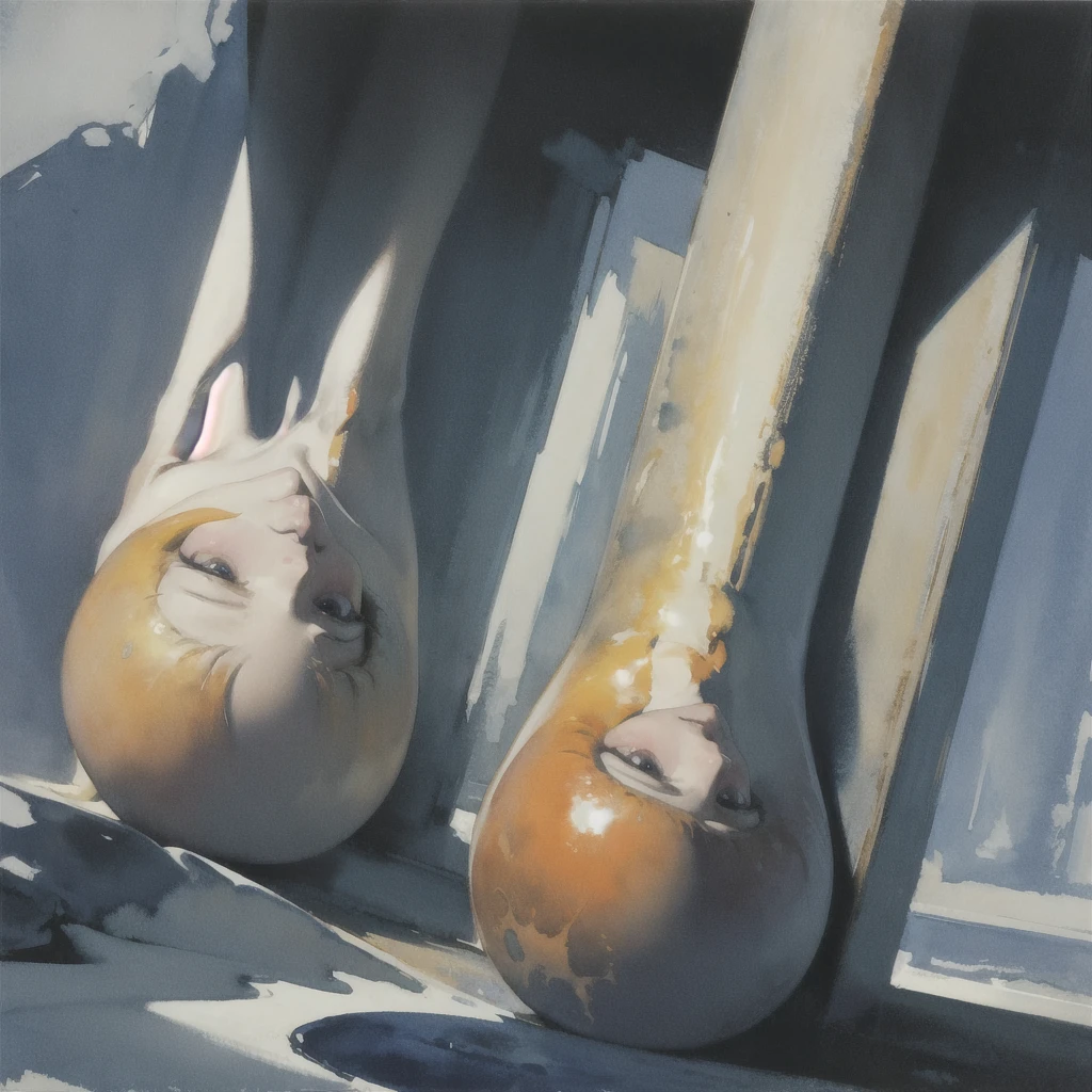 Deep subliminal, Surrealism, in watercolor style, Photorealism, look from bottom to top