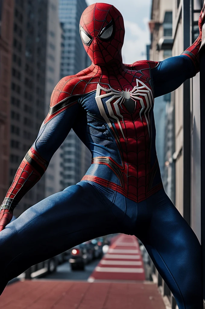 Spiderman showing his buttocks