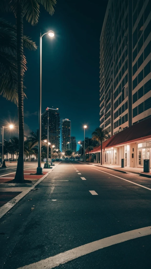 Background image: Miami, night, empty parking lot