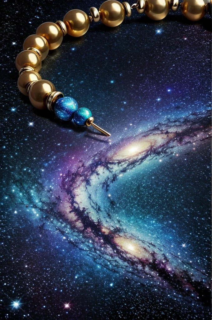 Make a galaxy canvas with various bracelets and beads