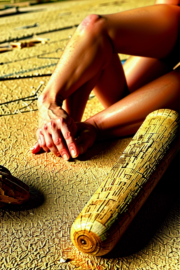 early humans with primitive tools