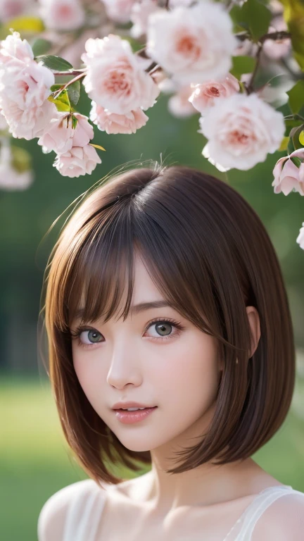 One Girl、(beautiful girl、Delicate girl:1.3)、(21 years old:1.3)、break、(Spring Clothes:1.3)、break、Very beautiful eyes、(Symmetrical eyes:1.3)、break、(Countless flowers、 a colorful flower field:1.3)、break、Small breasts、Brown eyes、(((bob cut)))、Show your forehead、Brown Hair、break、(Eye and facial details:1.0)、break、(masterpiece、Highest quality、Very detailed) 、Detailed face、8K)、Cowboy Shot、smile:1.4、see-through、Open your mouth a little、Off the shoulder、Round Glasses、Open your arms