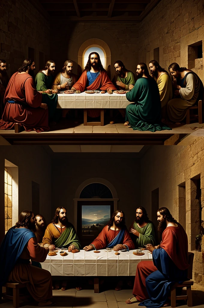 Generate an image of Jesus at the last supper