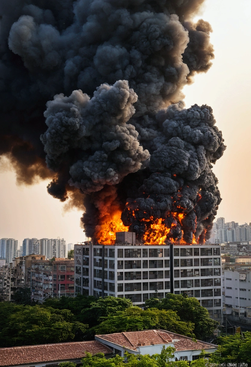 Smoke billows from a building, huge explode, large explode, 巨大explode, explode and smoke, fire smoke and explode, 炸弹explode, explode背景, Black smoke covered the area, [explode and fire], explode and fire, explode, huge explode everywhere, 火灾和explode, Fire, Thick black smoke billows, 大explode