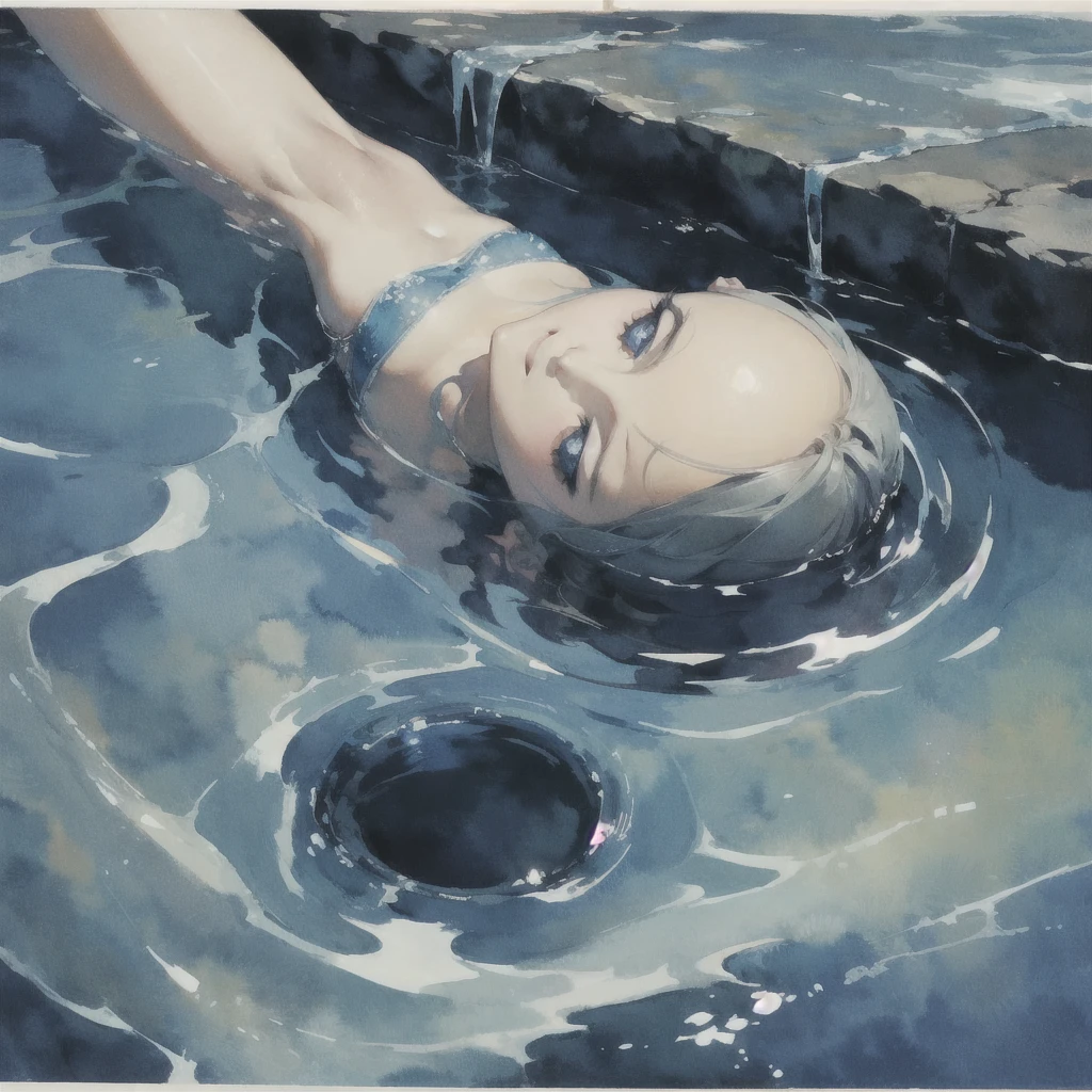 Deep subliminal, Surrealism, in watercolor style, Photorealism, Water