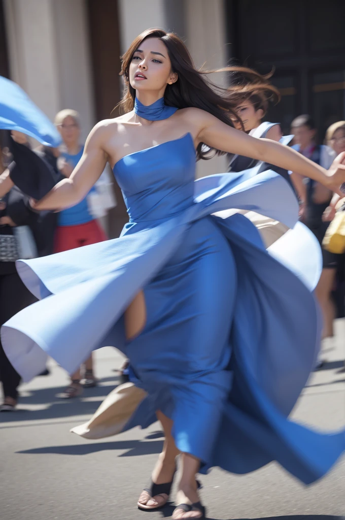 Beautiful woman in motion