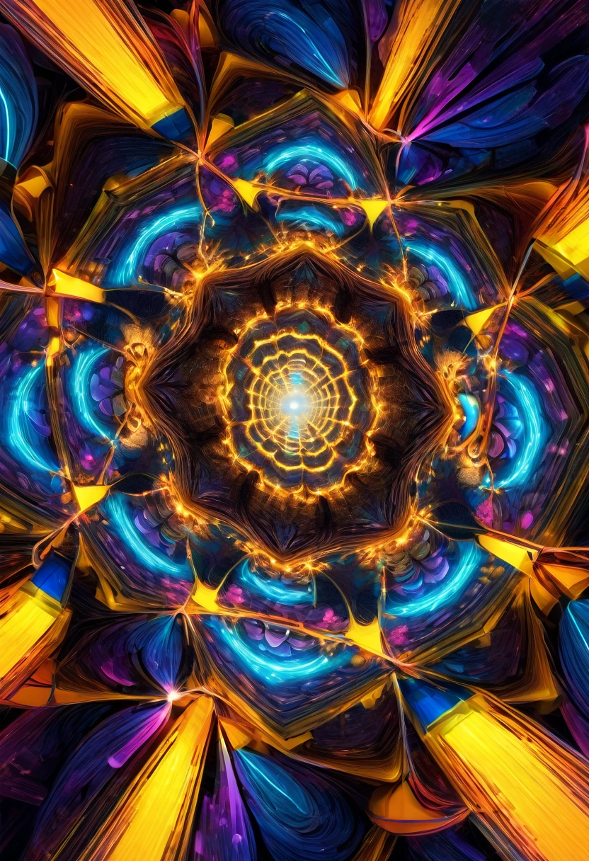 77^(3), they are entering the hypercube dimension((changing perspectives)), fractal,deep wiew,ultra high resolution,hyperdetailed, masterpiece, 3d modelling, abstract art, digital art.