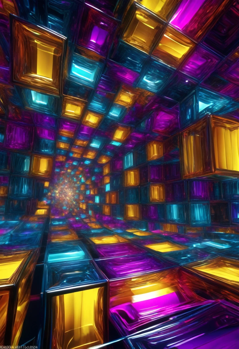 77^(3), they are entering the hypercube dimension((changing perspectives)), fractal,deep wiew,ultra high resolution,hyperdetailed, masterpiece, 3d modelling, abstract art, digital art.