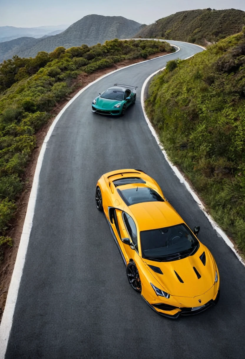 modern roads with modern cars