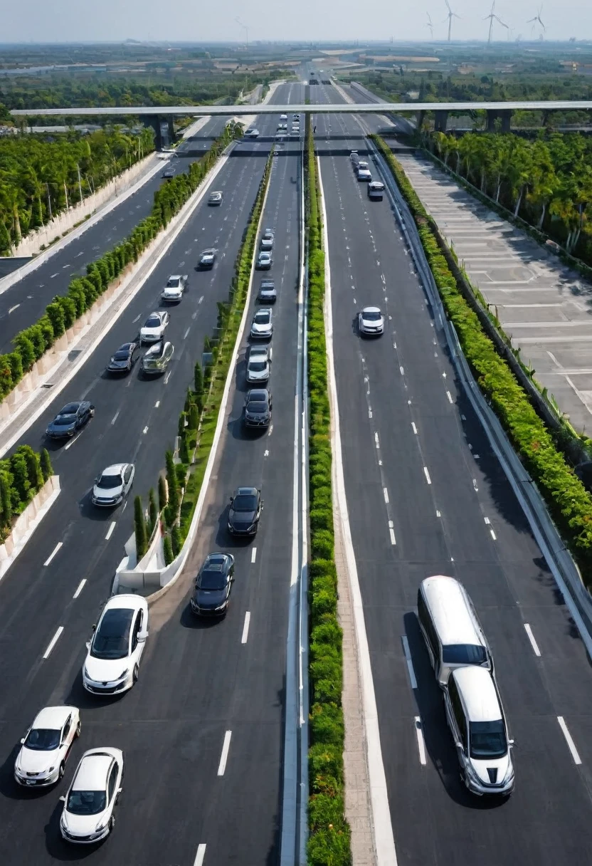 modern roads with  modern cars
