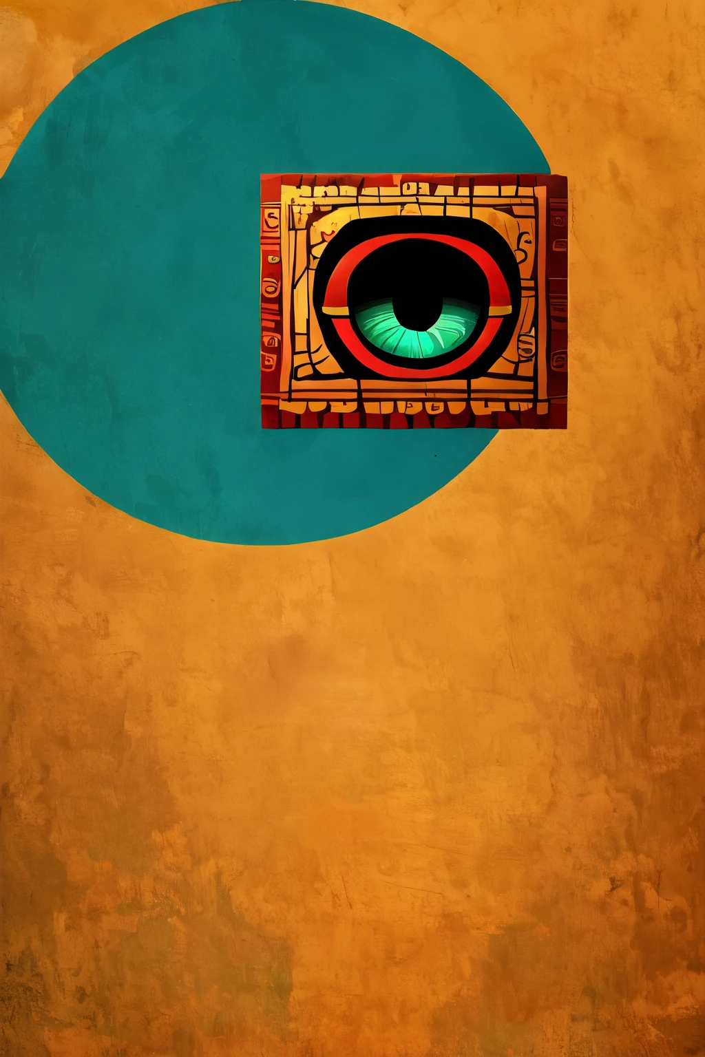 create a logo in mayan style, shaped like an eye, minimalism