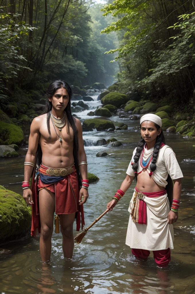 Indians in the stream