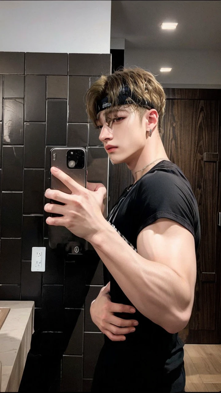 blond asian boy, Bangchan stray kids