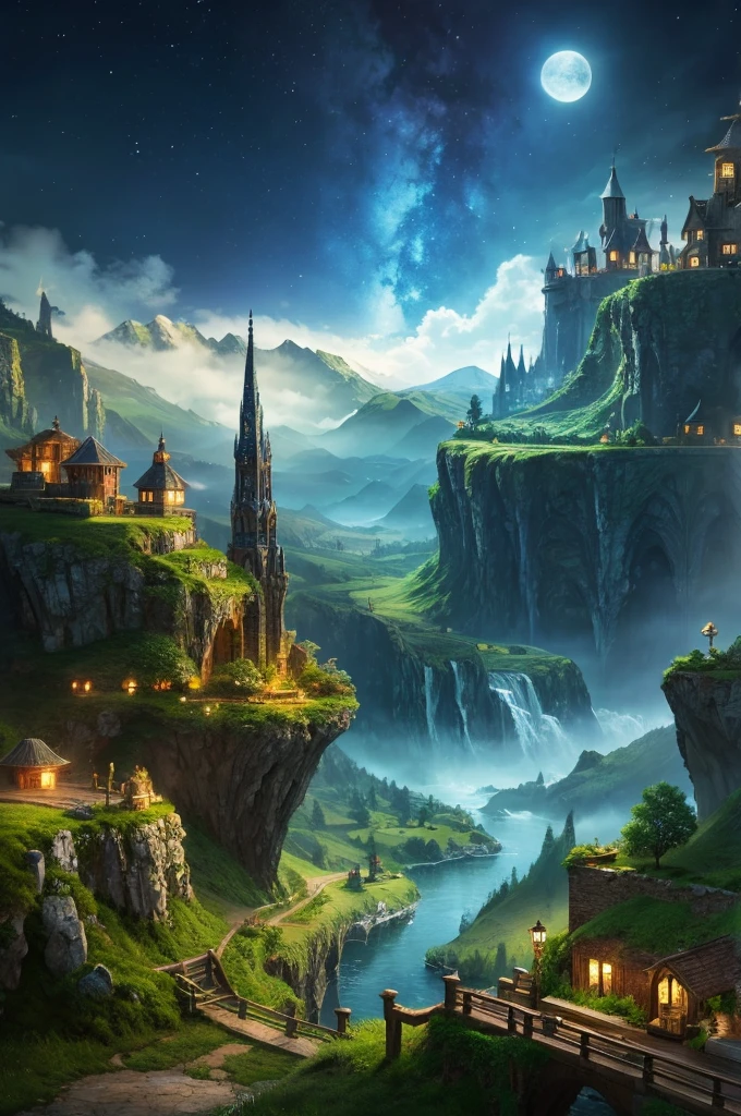 landscape Different world Fantasy night