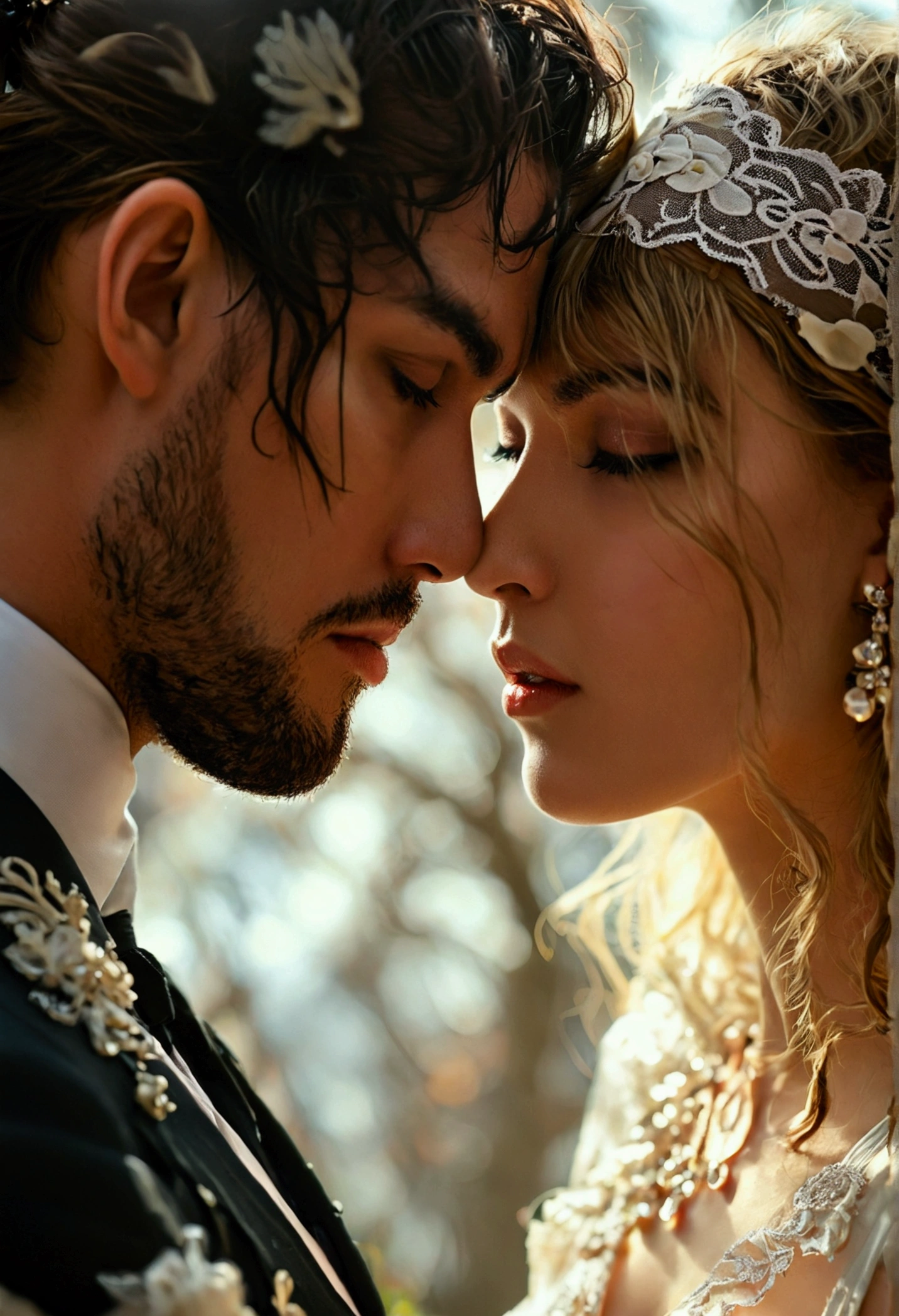a blindfolded couple