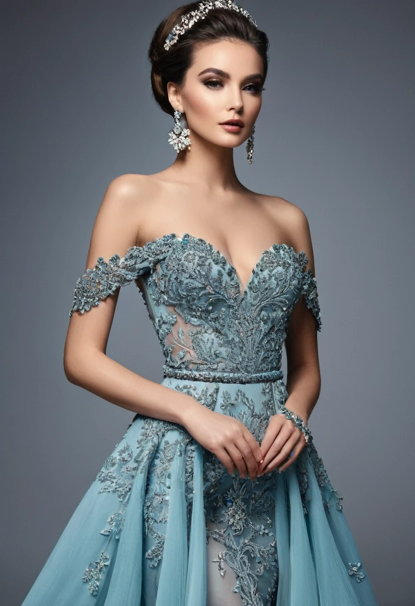 Beautiful woman, beautiful style, beautiful accessories, beautiful makeup, beautiful dress, full-length,