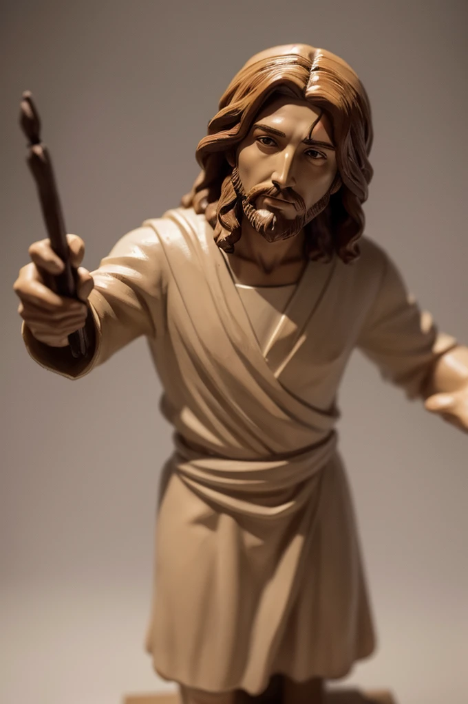 Make a small statue of Jesus Christ out of clay