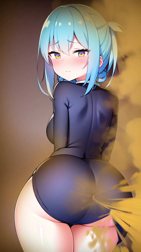  Big Breasts  (Purple Eyes) (((child))) (Slanted Eyes) ,(Turn around)  (((solo))),  Embarrassed,  blush, uniform (((A girl farts))) Inner thighs ((speed))
、(Holding on) ((Butt gaze)) ((Loli face)(((Yellow gas leaking from the anus)))(((High quality eyes)) (masterpiece:1.2、Highest quality, Highest quality)、(Highly detailed CG Unity 8k wallpaper、Super detailed、Best Shadow)、(Detailed Background)、(Best lighting、Very delicate and beautiful)、Depth of written boundary