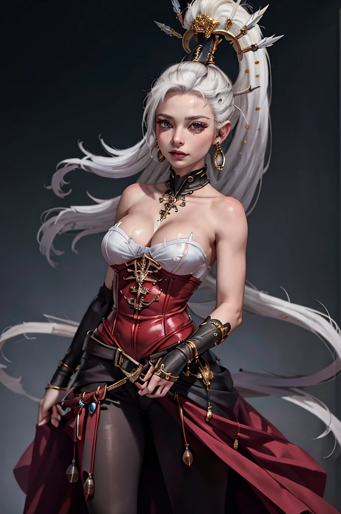 8K,highres,absurdres,masterpiece,best quality,original,extremely detailed CG,extremely detailed wallpaper,perfect lighting,1girl,blurry_background,looking_at_viewer,standing on the stage,
yvraine,long hair,jewelry,very long hair,ponytail,white hair,earrings,