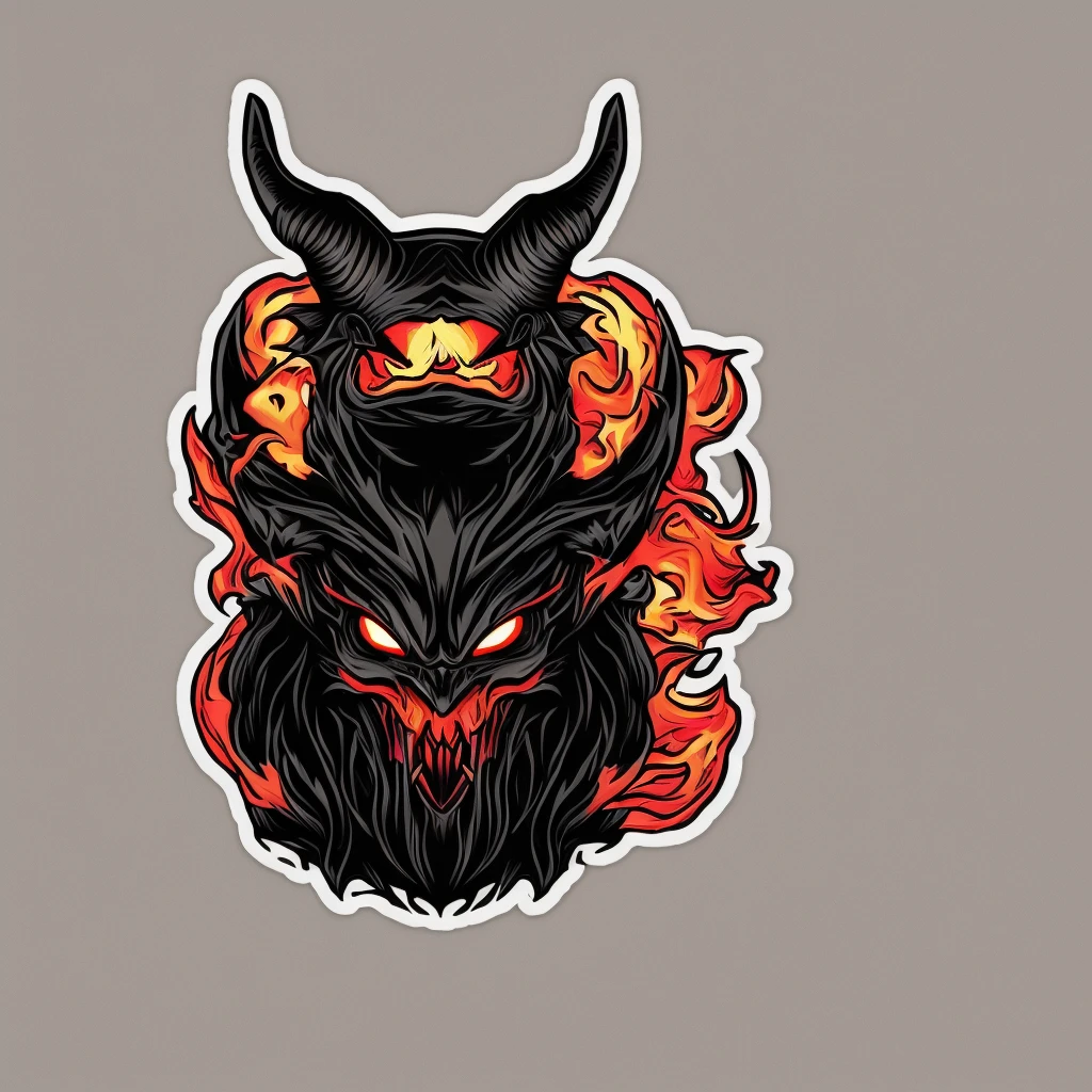 Create a sticker image of the Shadow Fiend, a menacing demon thriving in darkness. He has an ethereal, shadowy form with tendrils of dark mist emanating from his body. His eyes glow with a sinister, red light, and his face is gaunt and skeletal, with sharp, jagged teeth exposed in a wicked grin. His body is draped in dark, tattered robes that flow like shadows. His clawed hands are elongated and bony, dripping with an inky black substance. The background is minimal and transparent, focusing on His eerie presence and dark aura. Ensure the edges are clean and well-defined to make the sticker stand out, t-shirt design, pastel tetradic colors, 3D vector-art, cute and quirky, fantasy art, vector-art, vintage style, Adobe Illustrator, hand-drawn, digital painting, low-poly, soft lighting, retro aesthetic, focused on the object, 4K resolution, photorealistic rendering, using Cinema 4D, isometric style