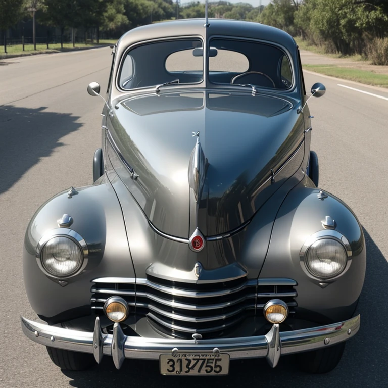 1946 style car , gray color , view in front