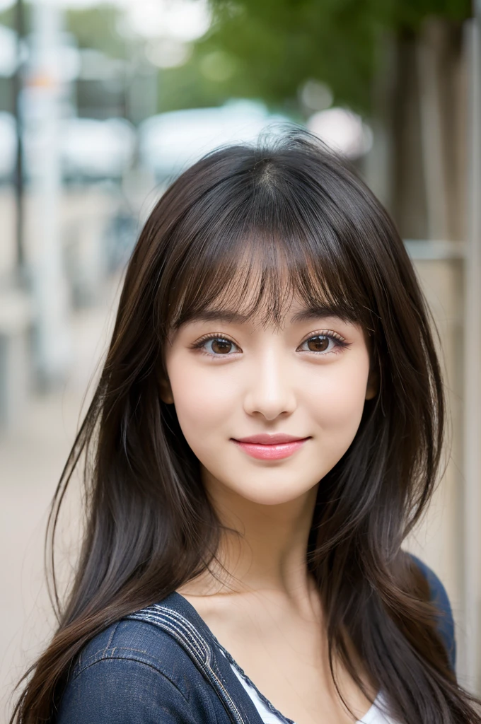 ((1girl)), , 25 years old, dark hair, brown eyes, lightly smirk, looking at viewer, casual clothes,