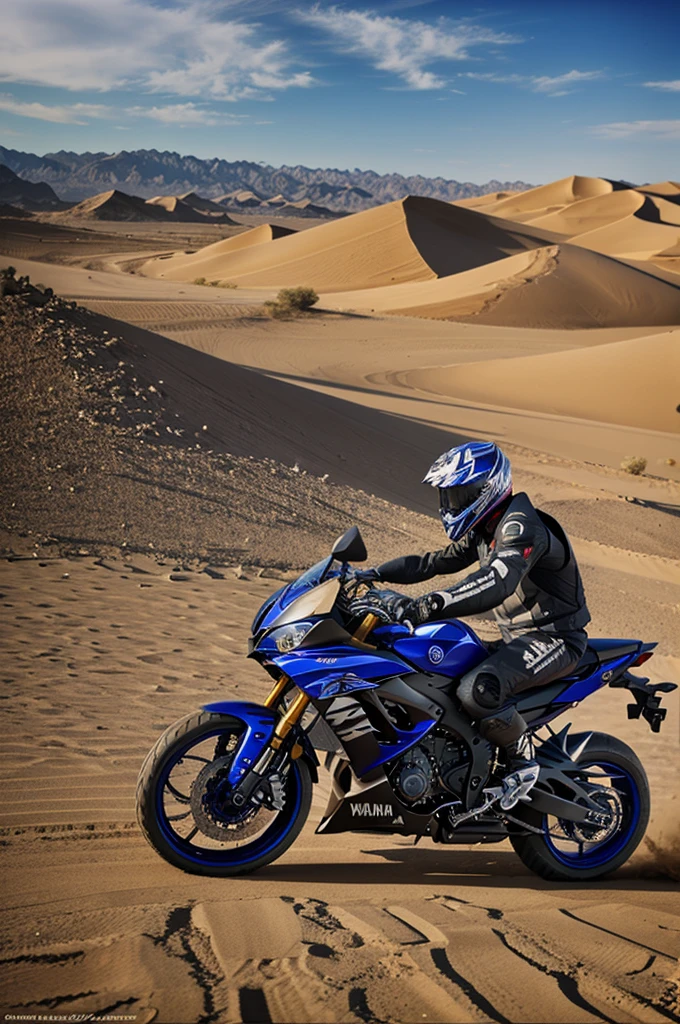 Yamaha R6 offroad in the desert 