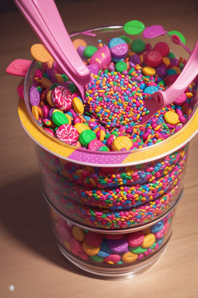 Create a background in the realism of a world made entirely of candy in