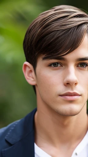 A beautiful young man Jodie focus on the face