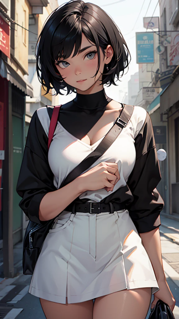 Beautiful short black haired girl 