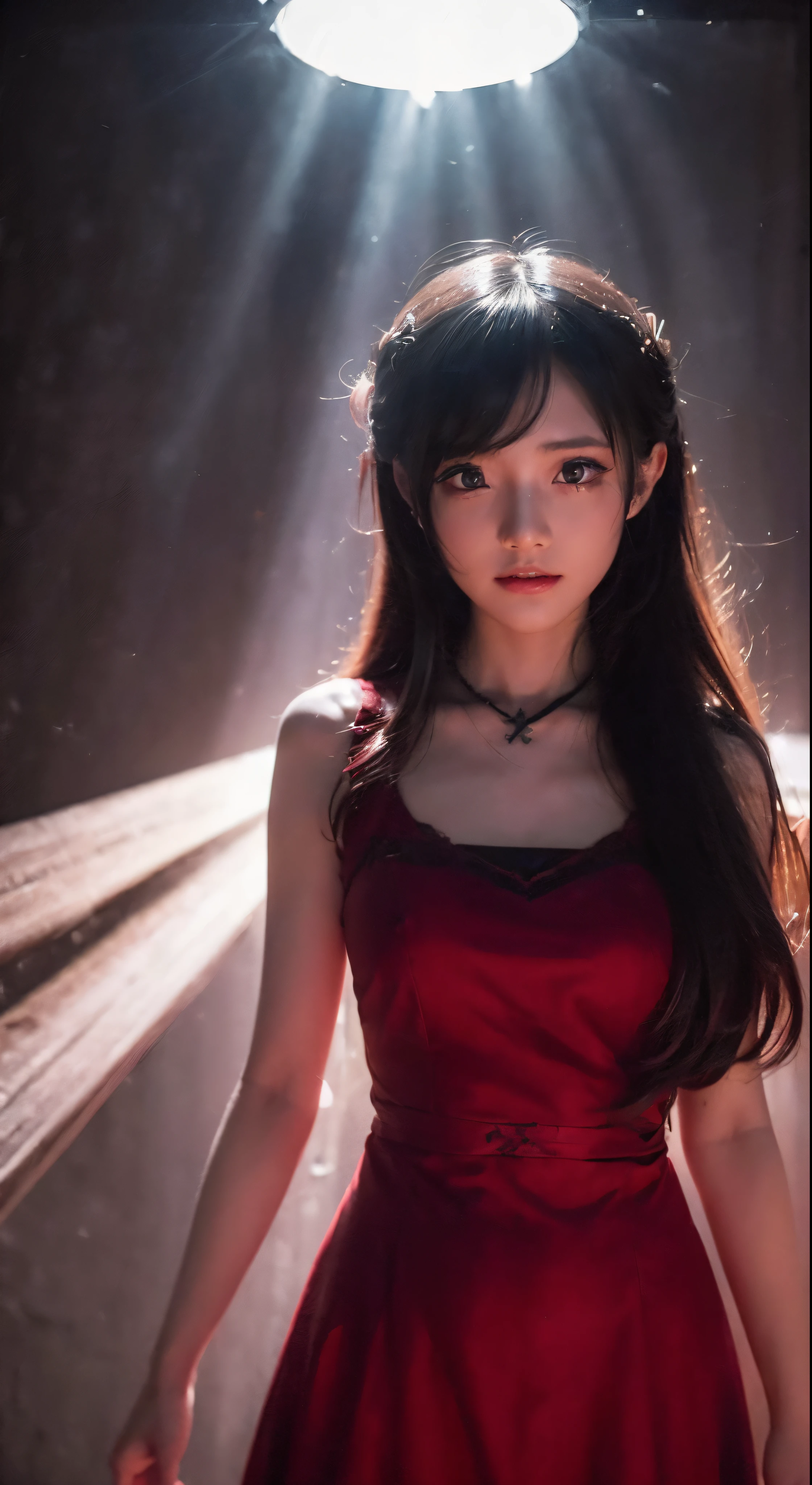 (SeventhHell:1.8) (ecovault:1), ((RAW, analog style)), cinematic lighting, atmospheric lights, god rays, ultra detailed, bloom, dramatic atmosphere, centered, rule of thirds, f/1.4, 6mm, High Angle Shot,