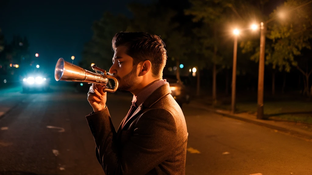 A Trumpet blowing bubbles