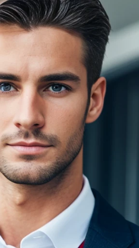 A handsome German man focus on the face