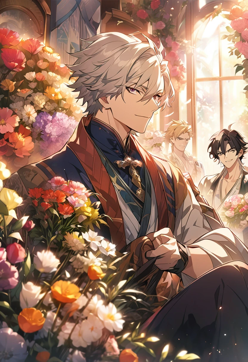 anime, anime art, anime boy, anime, anime girl, Flowers, Flowers, Flowers, Flowers, Flowers, Flowers, Flowers, Flowers, Flowers, Flowers, Handsome men from Demon Slayer, coronation of Prince of Flowers, Prince of Flowers, beautiful anime artwork, anime boy, anime wallaper, Handsome Japanese Devil Boy, beautiful anime portrait, key anime art